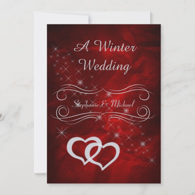 Elegante Invitación a la Boda de Invierno de Plata (Anverso)