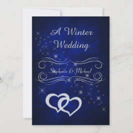 Elegante invitación a la boda de invierno de plata