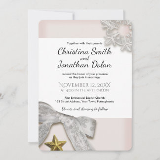 Elegante Invitación a la Boda de Invierno de Snowf