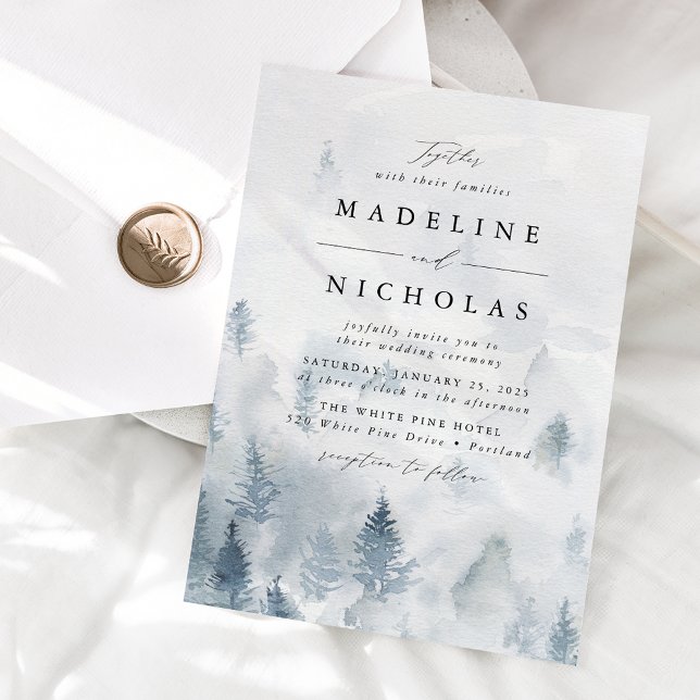 Elegante invitación a la boda de invierno en los b (Subido por el creador)