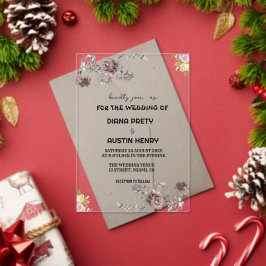 Elegante Invitación a la Boda de Invierno Floral