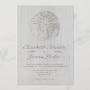 Elegante invitación a la boda de la arena de la pl