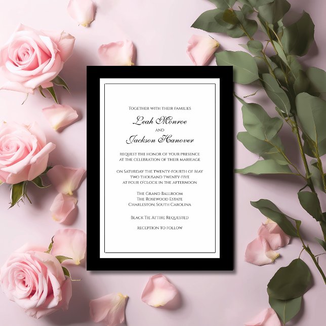 Elegante invitación a la boda de la boda de los za (Subido por el creador)