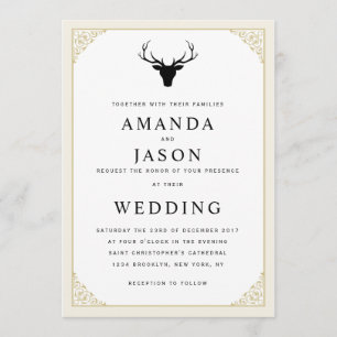 Elegante invitación a la boda de la cabeza de cier