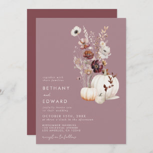 Elegante Invitación a la boda de la calabaza flora