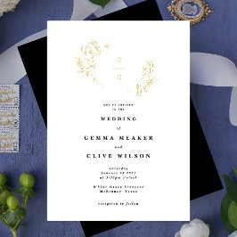 Elegante invitación a la boda de la corona botánic