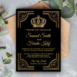 Elegante invitación a la boda de la Corona del Orn