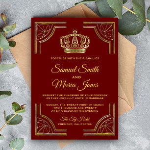 Elegante invitación a la boda de la corona del Orn