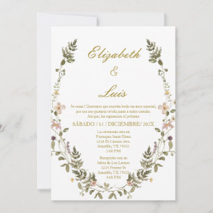 Elegante invitación a la boda de la corona en espa