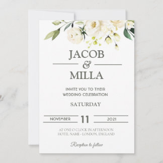 Elegante Invitación a la Boda de la Flora Dorada