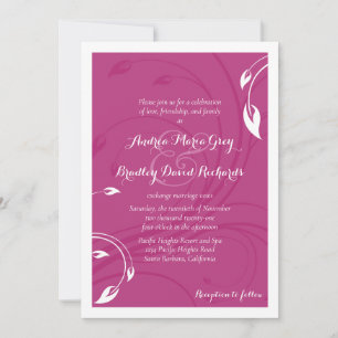 Elegante invitación a la boda de la floral blanca