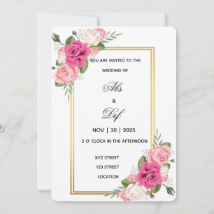 Elegante Invitación a la Boda de la Fórmula Dorada