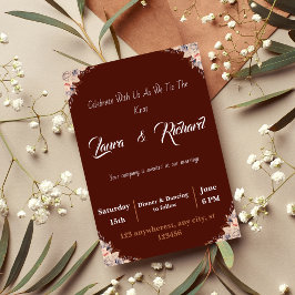 Elegante Invitación a la boda de la frontera flora