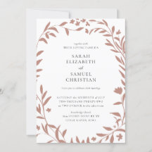 Elegante Invitación a la boda de la frontera flora