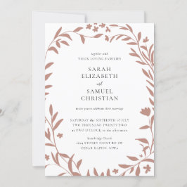 Elegante Invitación a la boda de la frontera flora