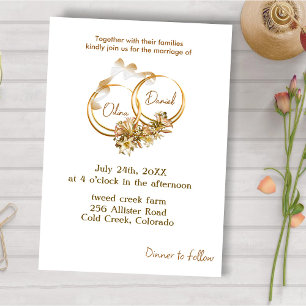 Elegante invitación a la boda de la guirnalda dora