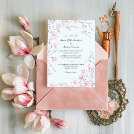 Elegante invitación a la boda de la Magnolia flora