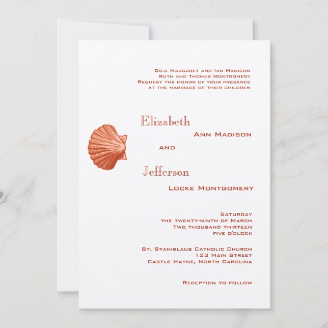 Elegante invitación a la boda de la marisma de Rat (Anverso)