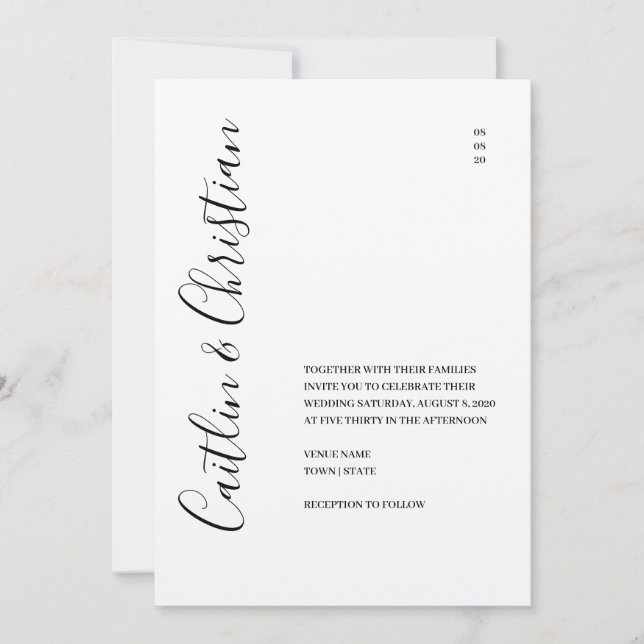 Elegante invitación a la boda de la montaña (Anverso)