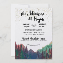 Elegante Invitación a la Boda de la Montaña de Oro