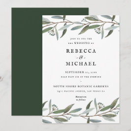 Elegante invitación a la boda de la vegetación
