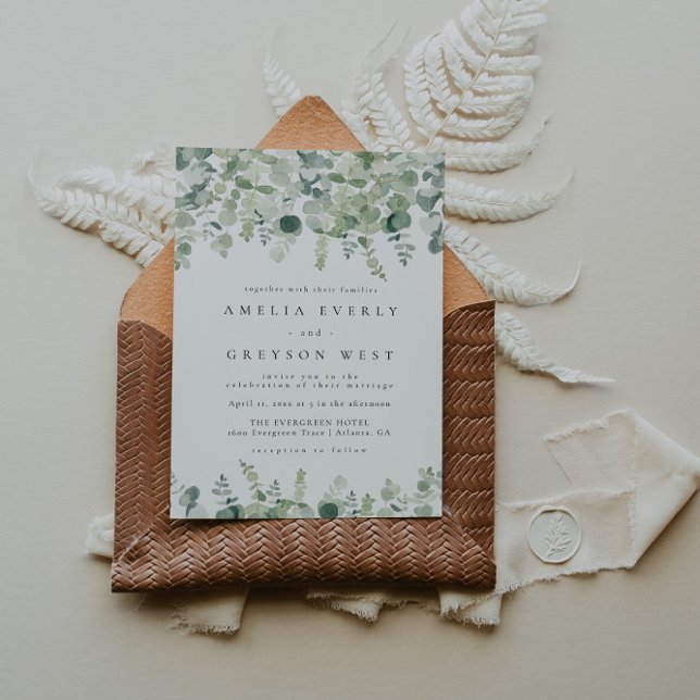 Elegante invitación a la boda de la vegetación (Subido por el creador)