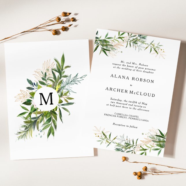 Elegante Invitación a la Boda de la Vegetación de  (Subido por el creador)