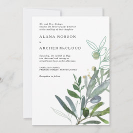 Elegante Invitación a la Boda de la Vegetación de 