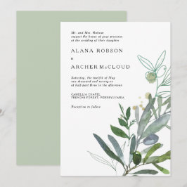 Elegante Invitación a la Boda de la Vegetación de