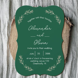 Elegante invitación a la boda de la vegetación | T