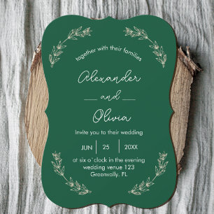 Elegante invitación a la boda de la vegetación T