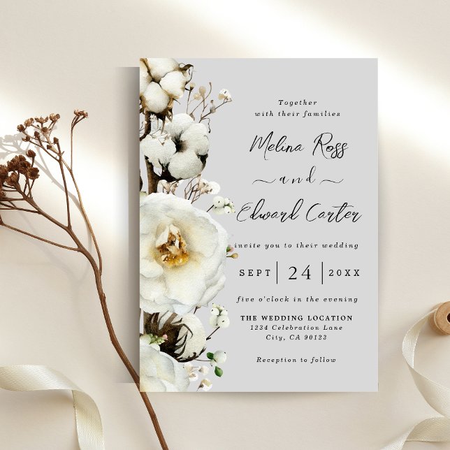 Elegante invitación a la boda de las Florales de l (Subido por el creador)