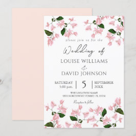 Elegante invitación a la boda de las flores de Bou