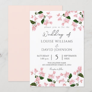 Elegante invitación a la boda de las flores de Bou