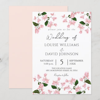 Elegante invitación a la boda de las flores de Bou