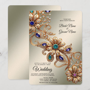 Elegante Invitación a la boda de las flores de joy