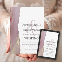 Elegante Invitación a la Boda de Lilac Rosa Mauve