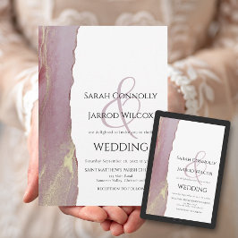 Elegante Invitación a la Boda de Lilac Rosa Mauve