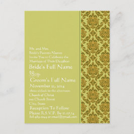 Elegante Invitación a la boda de lima y damasco de