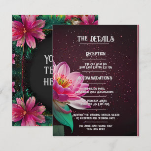 Elegante invitación a la boda de Lotus   Cósmico f