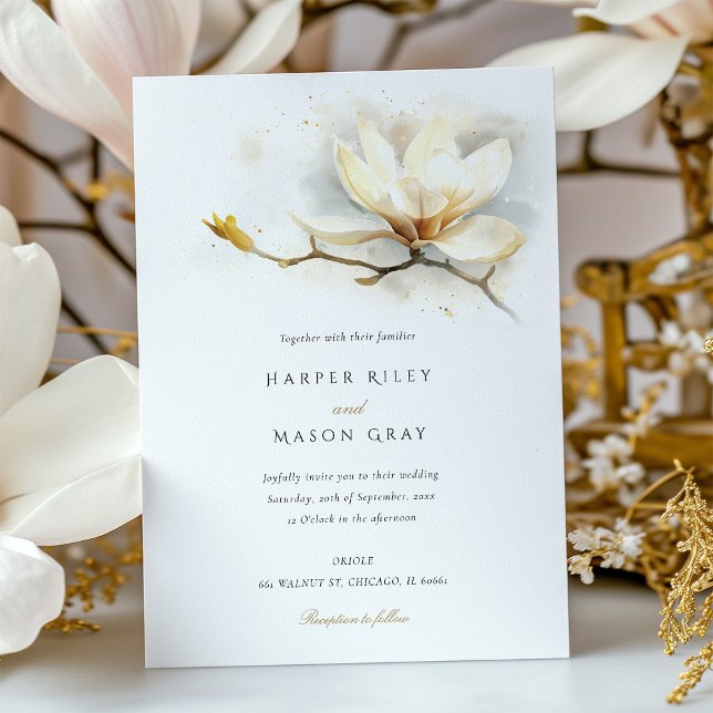 Elegante invitación a la boda de Magnolia (Subido por el creador)