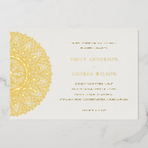 Elegante Invitación a la boda de Mandala clásica d