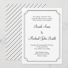 Elegante invitación a la boda de marco