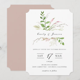 Elegante Invitación a la boda de marco de flores s