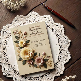 Elegante Invitación a la boda de marco floral