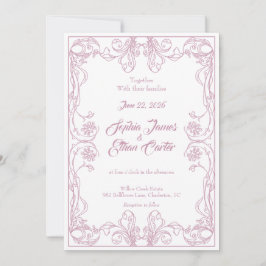 Elegante Invitación a la boda de marco vintage