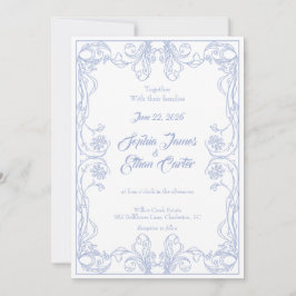 Elegante Invitación a la boda de marco vintage