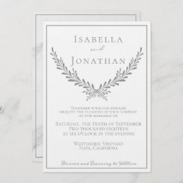 Elegante invitación a la boda de mármol y corteza