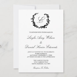 Elegante Invitación a la boda de monograma de la c