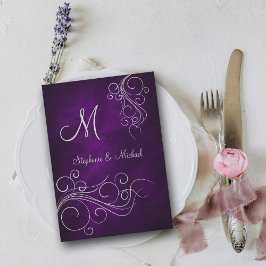 Elegante Invitación a la boda de Monograma Plata P